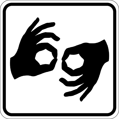 Ikona symbolizująca tłumaczenie na język migowy